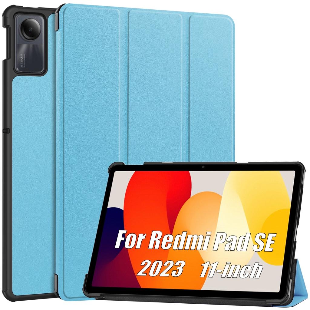 Ультратонкий кожаный чехол для Xiaomi 5/6 Pro Redmi Pad SE 2023, 11 дюймов, 10,6, защитный чехол с подставкой, противоударный чехол для планшета с автоматическим пробуждением/сном