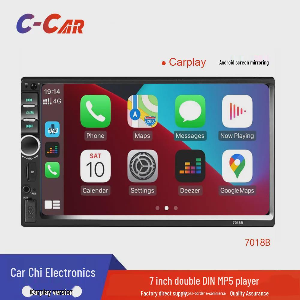 HD Автомобильный MP5-плеер с емкостным сенсорным экраном, CarPlay, Bluetooth-звонками и камерой заднего вида, Модель 7018B