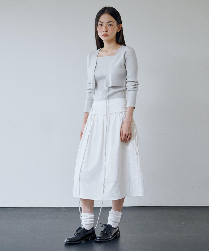 Awi Voluminous Shirred Skirt_White