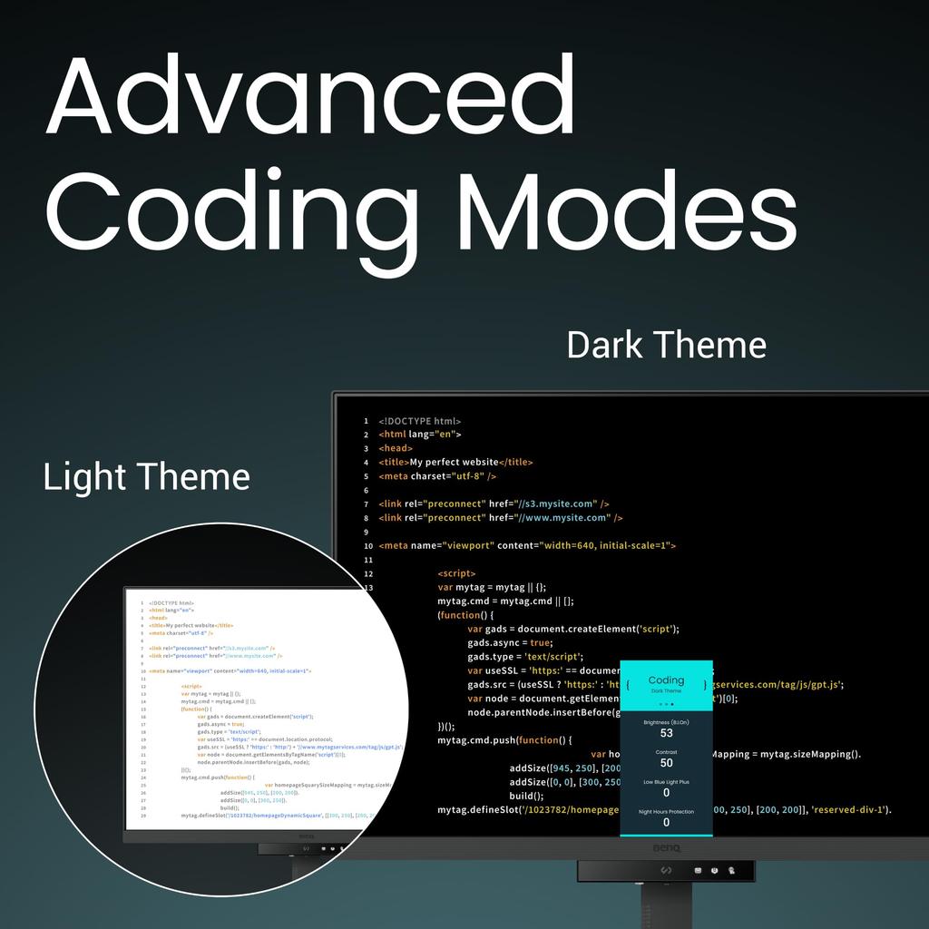 BenQ RD280U 3840x2560 Programming Monitor with Backlight 90W USB Fine Coat Advanced Coding Night Coding Ergonomic Ratio 28.3" 4K+ Type-C, Panel, Mode,