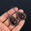 Garnet Jewelry, 999 Copper Wire Wrapped Earrings, Handmade Gemstone Jewelry Earrings For Memorial Day