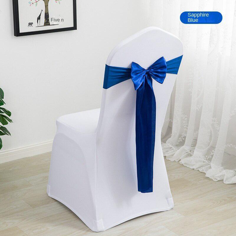 Складной стул, ленты, ленты для стульев из спандекса, атласные пояса для стула, банты для стула, эластичные пояса для стула для свадебных вечеринок, мероприятий, банкетов, отелей, домашнего кухонного стула