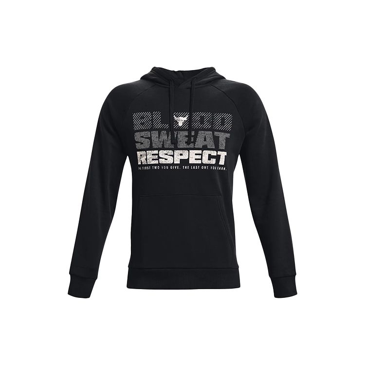 Under Armour Johnson Series Logo Print Fleece Training Hoodie Men Hoodies Black 1367109-001