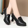 Туфли Ципао Туфли на высоком каблуке Рабочая обувь Женские черные лоферы Подиум Женские кожаные туфли Одинарные туфли Темперамент Танцевальная обувь
