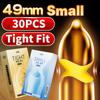 49 мм плотно прилегающие презервативы для мужчин 30 шт. маленький размер ультратонкий пенис рукав анти-выпадение презерватив для взрослых пар секс-игрушка продукт сексшоп