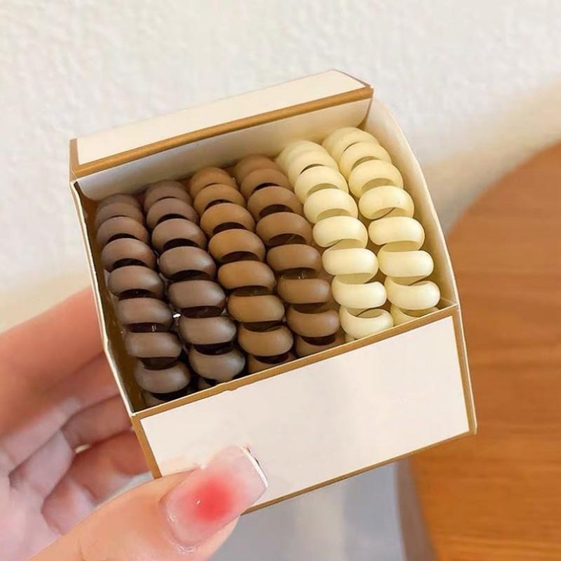 6pcs/lot Colorful Elastic Hair Bands Rubber Hair Ties Telephone Wire Hair Accessories Fashion Elastic Bands Headband