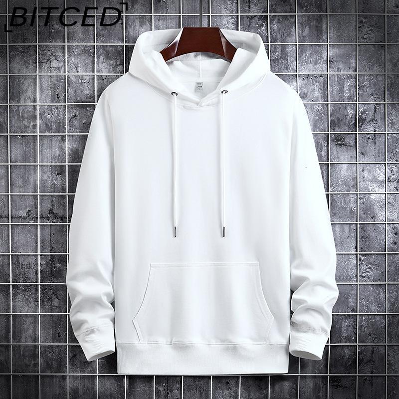 BITCED Осенняя тонкая толстовка с капюшоном и принтом, модная мужская повседневная удобная кофта-пуловер