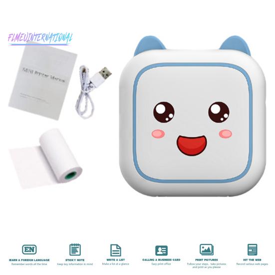 Бесчернильный карманный принтер для студентов, Bluetooth-совместимое соединение — чековый принтер с разрешением 200 точек на дюйм для компьютера Android, портативный термопринтер