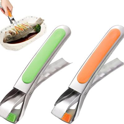 2 шт. силиконовые щипцы для перемещения горячих тарелок или мисок(Зеленый + Оранжевый)