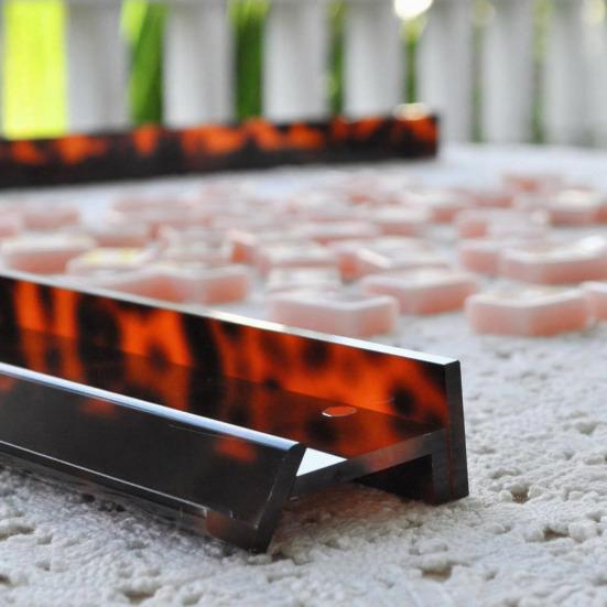 1 Набор подставки для маджонга с узором черепахового панциря со съемным магнитным толкателем, глянцевая отделка, акриловый держатель для плиток американского маджонга, толкающая линейка, маджонг