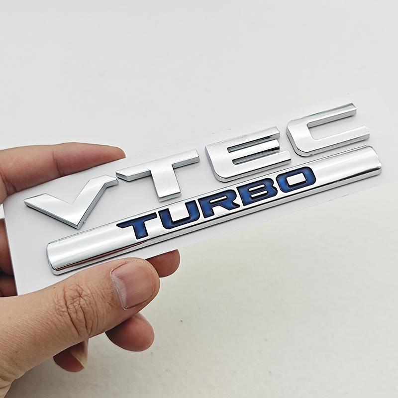 3D ABS Chrome Black Logo VTEC TURBO Car Rear Trunk Sticker Fender Emblem Decal Badge For Honda Civic Accord CRV Auto Accessories akp256