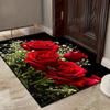1Pcs Rose Pattern Floor Mat Modern Kitchen Polyester Rug Non-Slip Colorful Indoor Carpet, For Home Bathroom Bedroom Living Room Decor