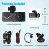 Car DVR HD 1080P 3-Lens Inside Vehicle Dash CamThree Way Camera DVR Recorder Video Registrator Dashcam Camcorder