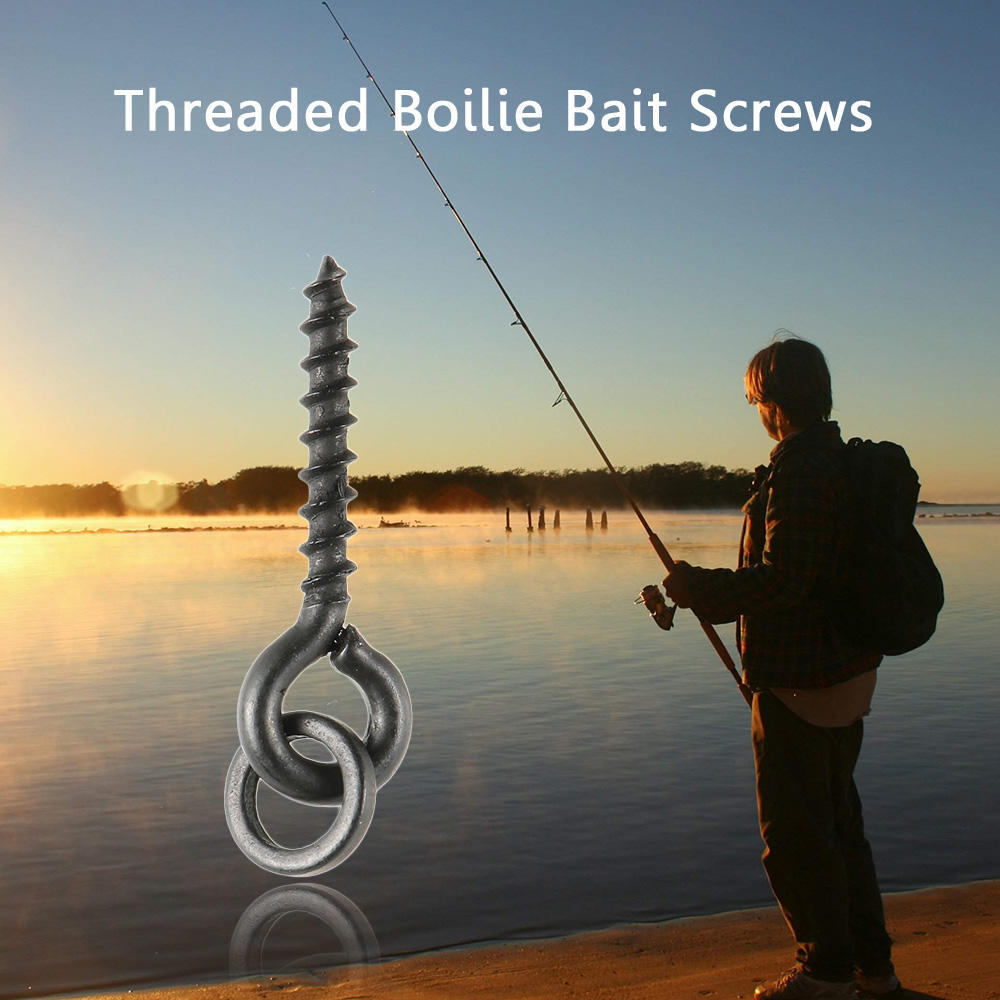 100Pcs Threaded Boilie Bait Screws for Carp Hair Rigs Hooks Carp Fishing Terminal Tackle