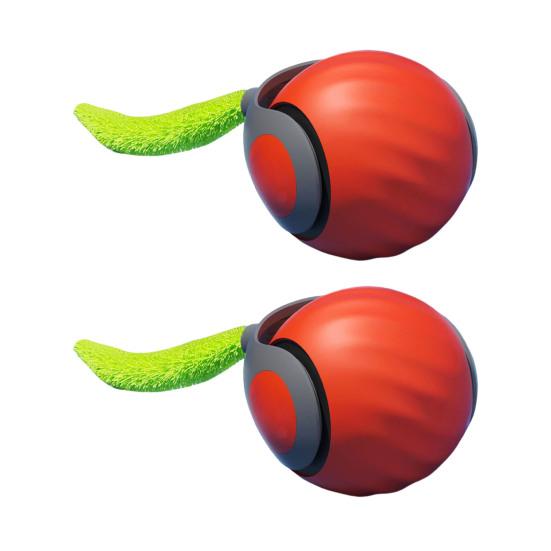 2 шт. Интерактивная игрушка-мяч для кошек, перезаряжаемая через USB, катящийся мяч, два режима скорости, автоматически движущийся умный мяч, игрушка для кошек