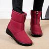 Fashion Down Waterproof Winter Boots for Women Fashion Front Zipper Thick Plush Snow Boots Woman Lightweight Outdoor Warm Ankle Booties