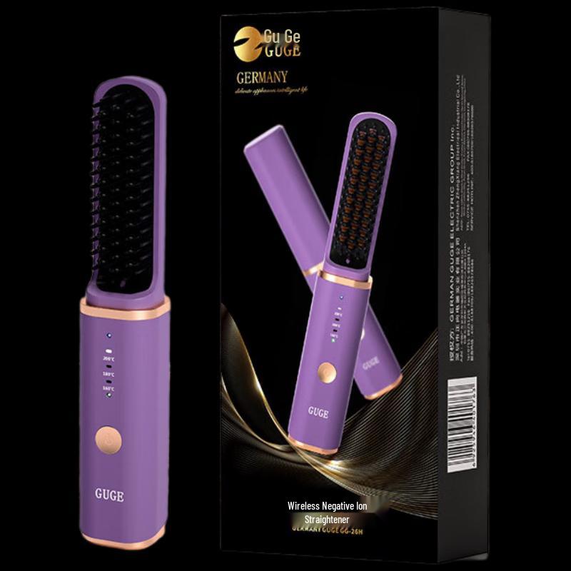Wireless Negative Ion Hair Straightener Brush CN plug (adapter included)