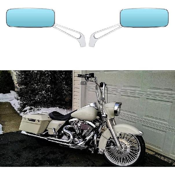 Хромированные овальные зеркала заднего вида для мотоцикла, Улучшенные зеркала заднего вида для мотоцикла, Совместимы с Harley Road King Softail Street Glide Electra Dyna и другими