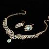 1 компл. свадебные серьги, ожерелье, капли воды, стразы, ювелирные изделия, геометрический регулируемый комплект ювелирных изделий для свадьбы