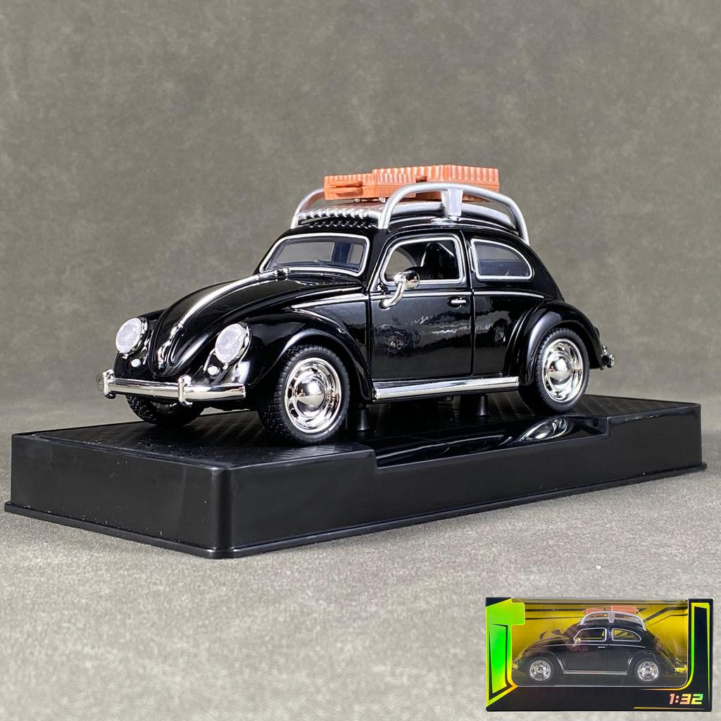 AABLC1 1:32 Volkswagen Beetle Travel version Compact sedan Alloy Metal Diecast Model Car Sound & Light Pull Back Collectibles Hobby Boy