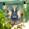 Metal Wind Chime with Wild Rose and Rabbit Design 360 Degree Spinning Outdoor Garden Decor No Electricity Needed Durable Holiday Gift for