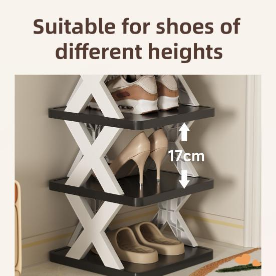 Folding Shoe Rack Storage Organizer Strong Load-bearing Simple Installation Collapsible Multi-Layer Shoes Shelf