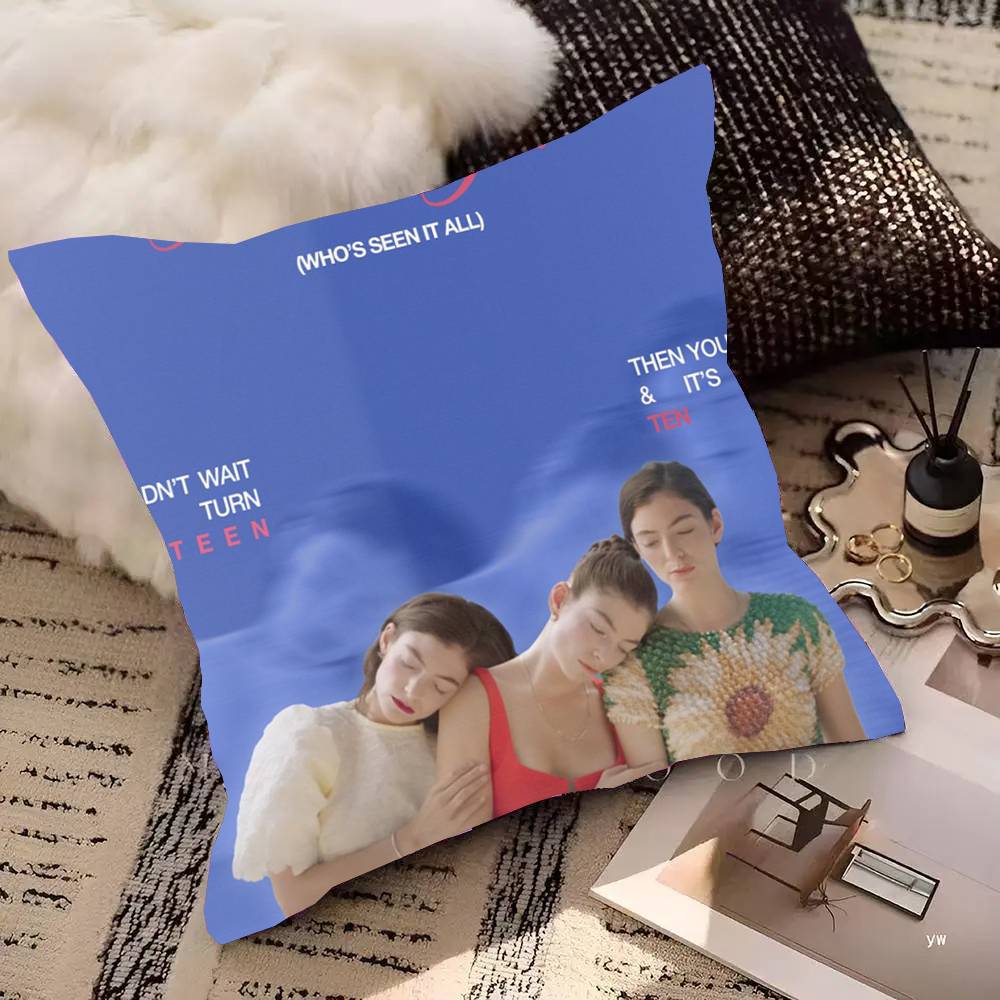 Lorde Melodrama Solar Power Tour Album Inspired Pillow Case Square Pillow Bedroom Sofa Leisure Comfort Cushion Home Decoration