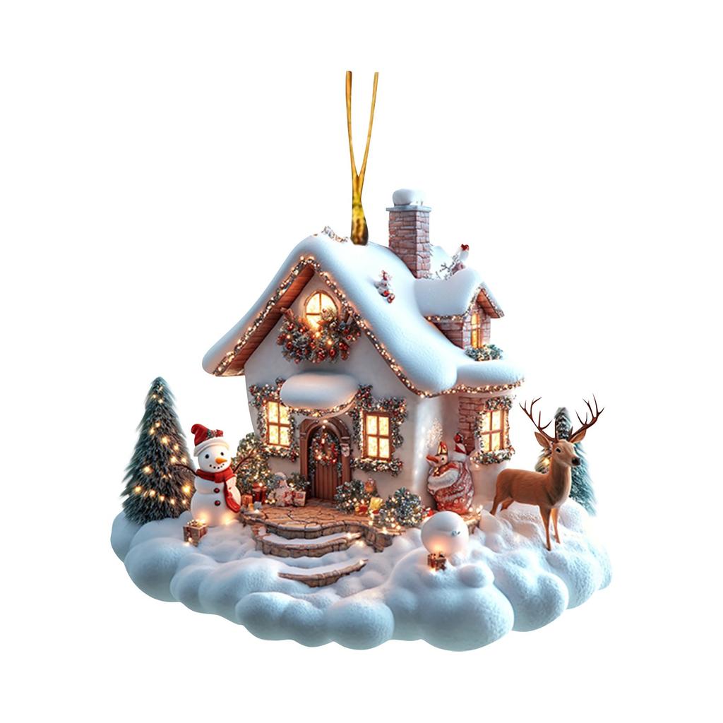 Christmas Igloo Car Pendant Acrylic Pendant Christmas Tree Pendant