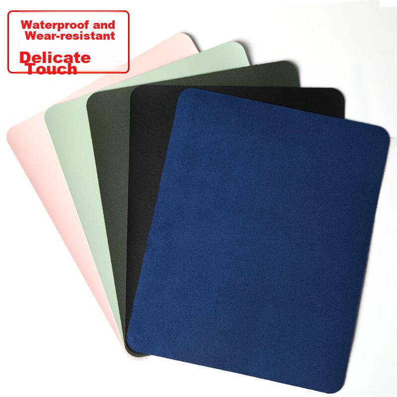 Mouse Pad Small Size, Desk Pad, Laptop Pad, Keyboard Pad, Skin-Friendly PU Leather Waterproof And Stain-Resistant, 300*240MM, Dark Gray