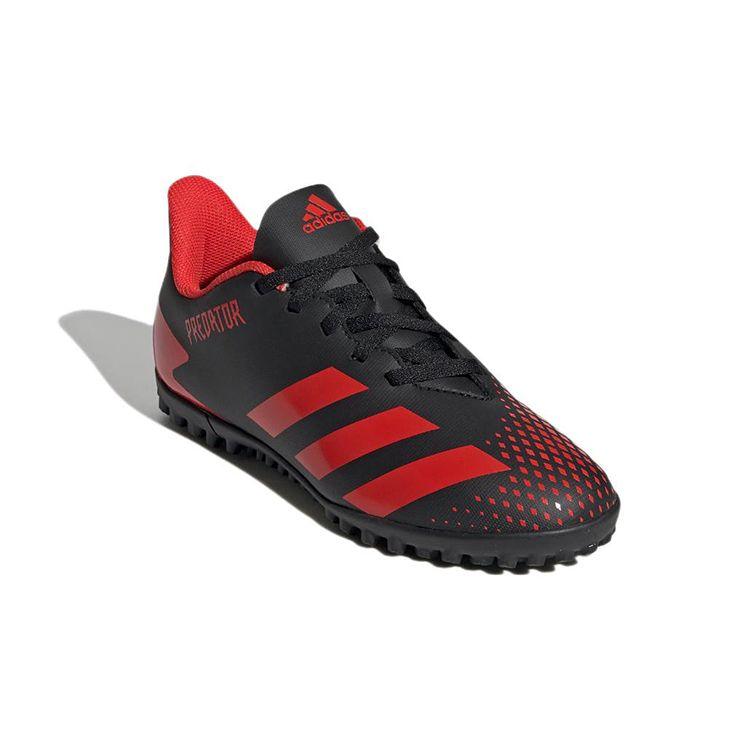 Adidas Predator 20.4 Tf J С круглым носком На шнуровке Нескользящие Износостойкие Низкие Футбольные бутсы Детские футбольные бутсы Черные EF1956