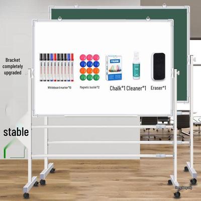Двусторонняя передвижная подставка-мольберт, черная доска и белая доска для дома, офиса и обучения