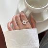 Korean Version Plain Ring Irregular 925 Sterling Silver Versatile Ring Women's Niche Ins Style Design Non-fading Combination Ring