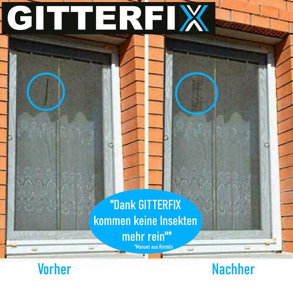 GITTERFIX Ремонтная лента для москитной сетки Набор для ремонта штор от насекомых водонепроницаемый
