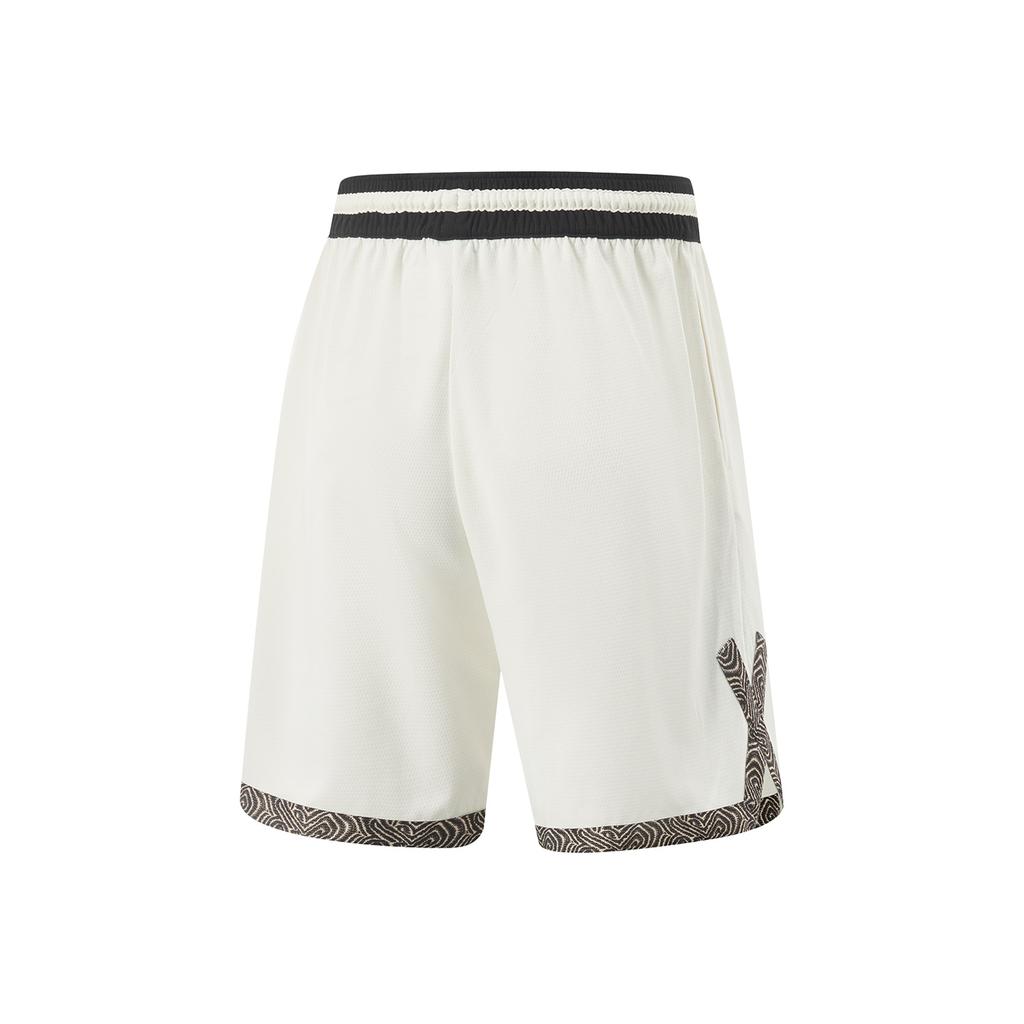 Li Ning Badfive Comfortable Versatile Simple Basketball Shorts Men Bottoms Off-White AAPV023-6