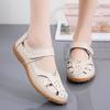 Genuine Leather Sandals Fashionable New Summer Comfortable Soft Sole Mother Shoes Cowhide Velcro Casual Women's Shoes Flat Sole