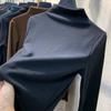 Двусторонняя теплая рубашка из немецкого бархата для женщин, осень и зима, новый однотонный студенческий топ, футболка с длинными рукавами в корейском стиле для женщин