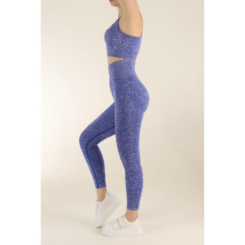 Меланжевый спортивный бюстгальтер и колготки