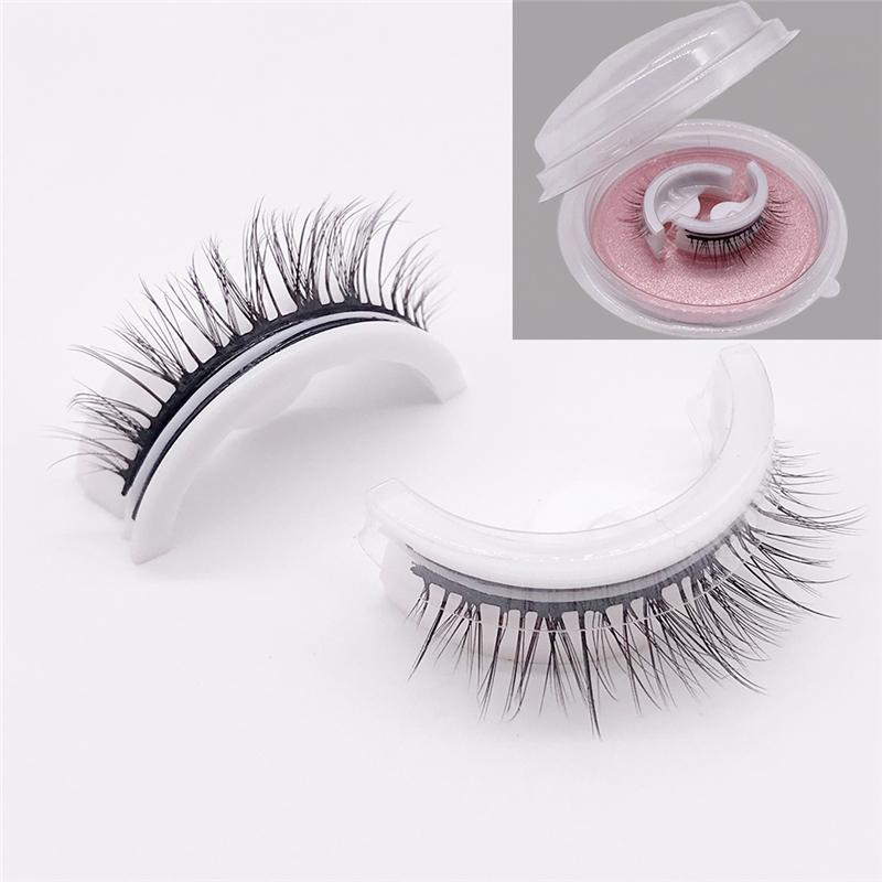 1Pair Glue Free Mink Eyelashes No Residue On The Skin 3D False Eyelashes Reusable Natural Long Eyelash Makeup Self-adhesive