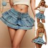 Rose Beauty A Vintage Y2k Summer Sexy Sweet Kawaii Mini Denim Skirts Women Hot Girls Fashionable Denim Skirt With Ruffle Hem