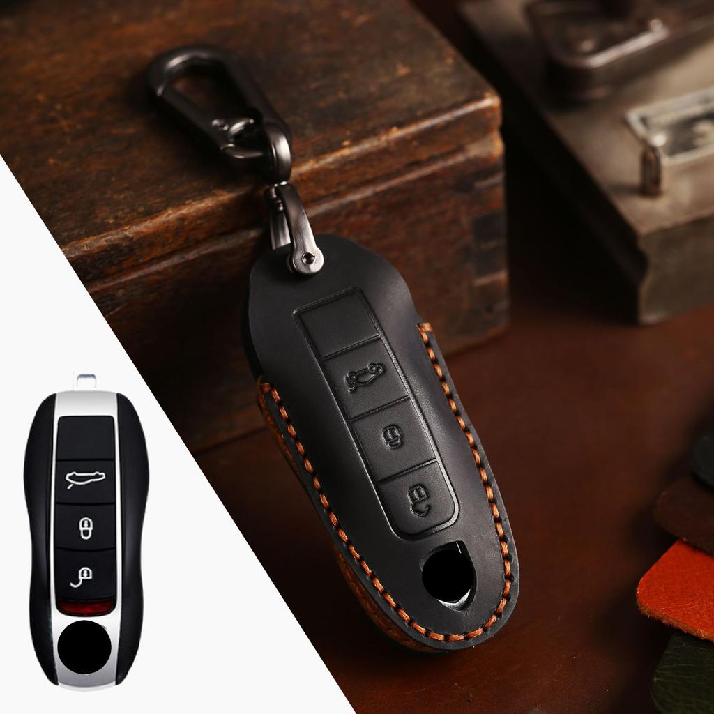 HALLMO Luxury Leather Car Key Case  for Porsche Macan