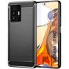 Protective Case - E.F.CONNECTION - Xiaomi 11T Pro 5G - Shockproof Silicone - Steel Lines - Black