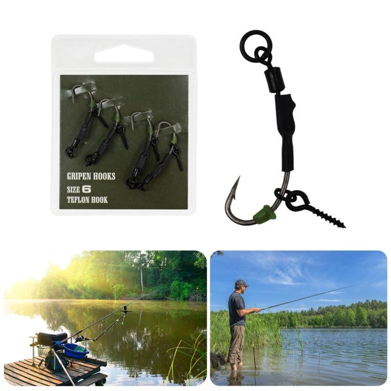 Карповая рыбалка Оснастка Ронни Крючок с широким поддевом с поводком и противозакручивающимся рукавом Плетеная леска Карповая оснастка Крючок с широким поддевом
