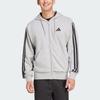 adidas Essentials 3-полоски French Terry Full-zip Hoodie Medium Grey Melon/Black Men Streetwear JE6338