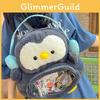 Cartoon Theme Penguin Plush Backpack Outdoor Large Capacity Transparent Itabag