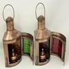 Set of 2 Handmade Port and Star Board Nautical Maritime Oil Lanterns Antique Brass Finish Home And Office Decor, Gift Item