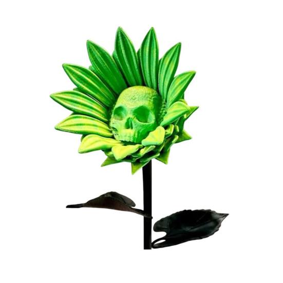 Запретный Подсолнух Скульптура Готический Череп Цветок Декор 3D Печать Зловещее Искусство Хэллоуин Украшение для Ужас Домашняя Вечеринка Декор