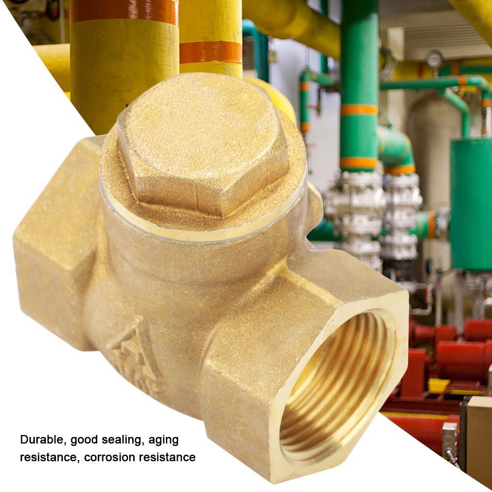 Golden Brass One Way Female Thread Swing Check Valve Brass Check Valve Parts (DN20)