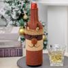 Christmas Wine Bottle Cover Set of 2 Knitted Santa Elk Snowman Cloth Bags for Red Wine Champagne Merry Christmas Happy New Year Decor
