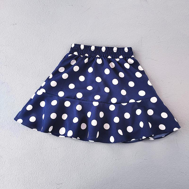 Летние юбки с рюшами для девочек, мини-юбка в горошек с высокой талией для маленьких девочек, повседневная детская плиссированная короткая юбка для девочек, одежда