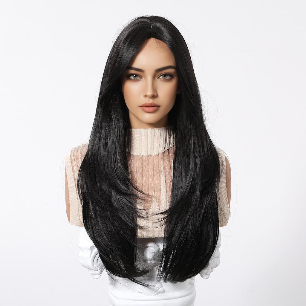 ALAN EATON Светлые многослойные синтетические парики с челкой, длинный прямой парик для женщин и девочек, мягкие натуральные волосы для ежедневного ношения, термостойкий парик